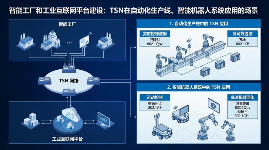 TSN时间敏感网络在工业自动化中的应用架构图