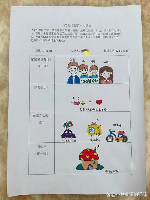 家庭亲子手绘数据记录图表作品