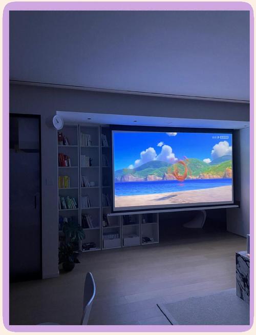 嵌顶隐藏式家庭影院幕布安装实景