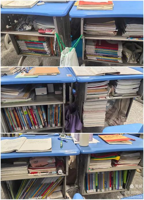 中学教室讲台抽屉杂物实拍