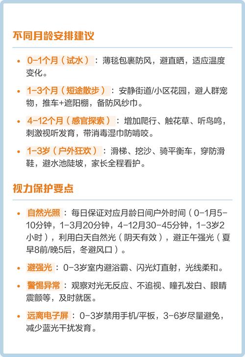 不同月龄春季宝宝户外活动时长参考表