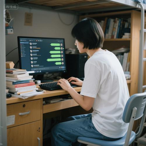 大学生宿舍做线上兼职场景图