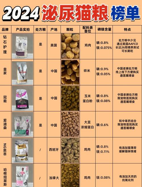 猫咪肾脏处方粮与普通粮成分含量对比表