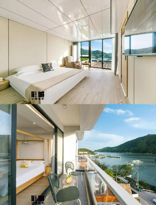 舟山朱家尖临海民宿小院露台看海图