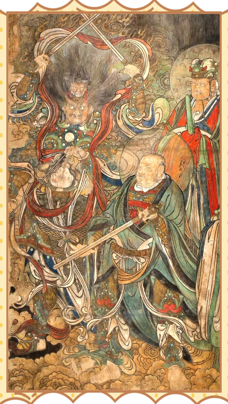 文保元代壁画被杀虫剂腐蚀起翘现场图