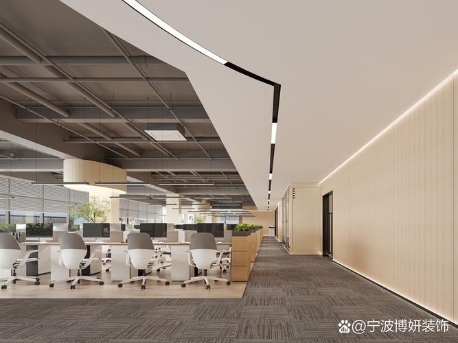 办公室装修完工全景图 现代简约