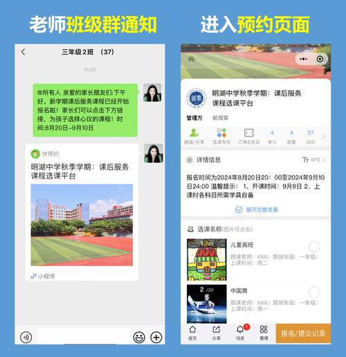 家长手机端抢小学课后服务兴趣课的选课界面