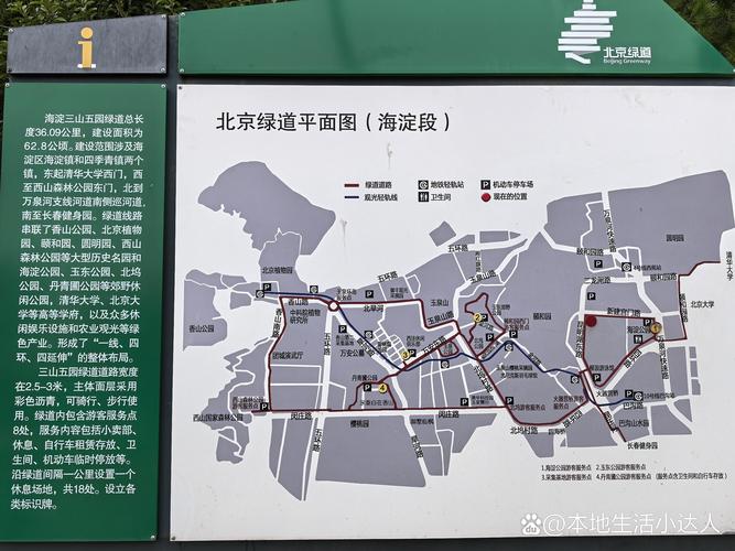 北京三山五园绿道秋季红叶隧道骑行