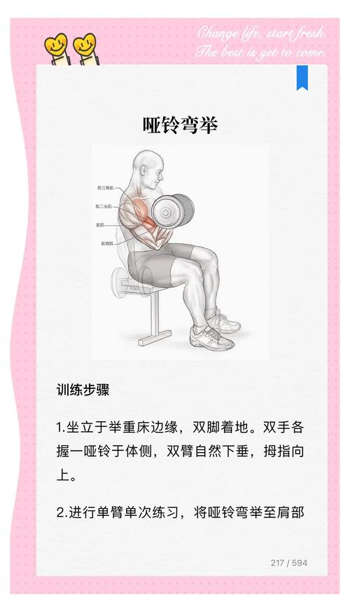 居家力量轻训练哑铃弯举动作