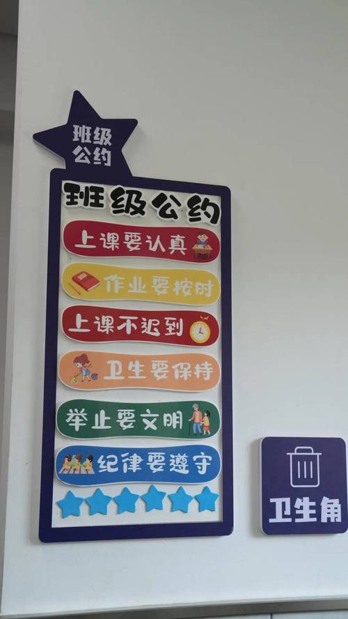 教室墙面悬挂印刷版班规宣传栏