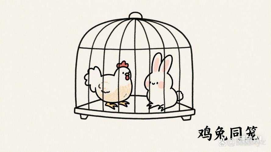 家庭餐桌上鸡兔同笼手绘草稿纸