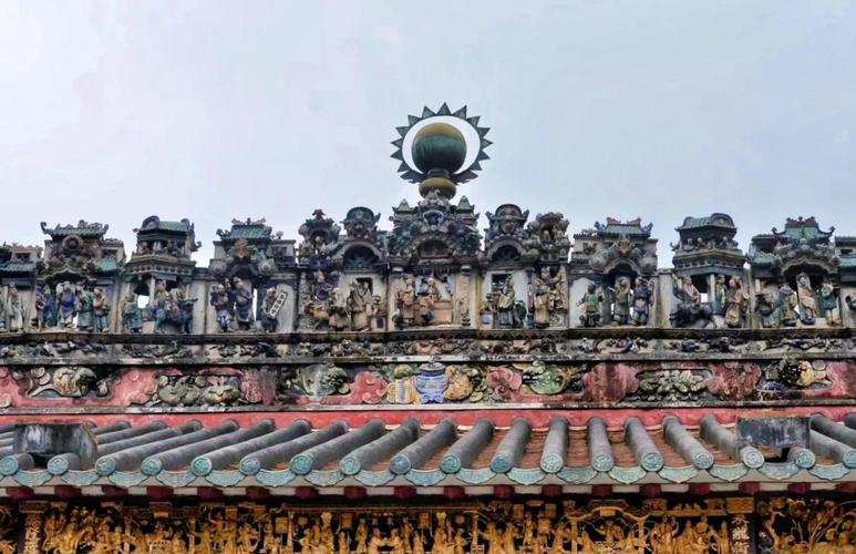 佛山祖庙岭南灰塑麒麟纹饰特写