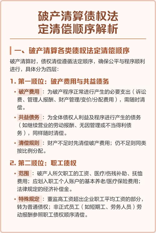 中国企业破产清算法定清偿顺序对照表