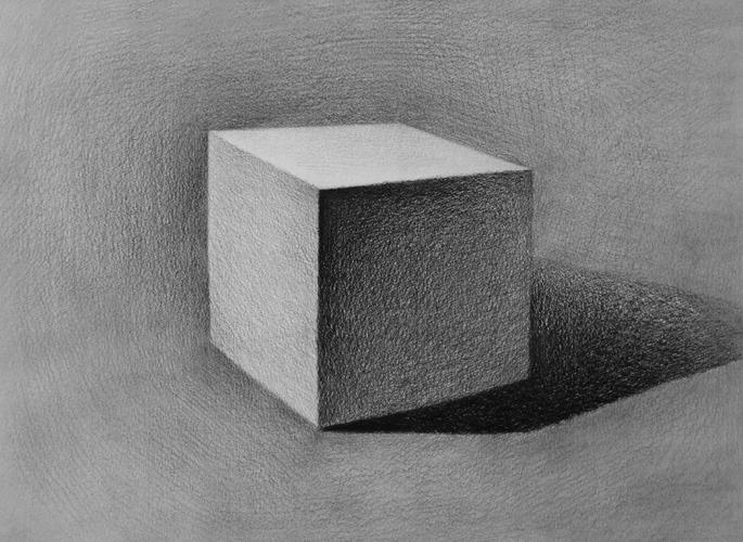 素描石膏几何体光影三大面示意图