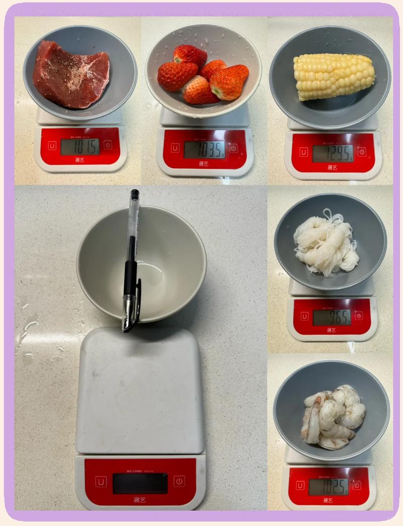 家用生骨肉喂养食材配比秤重图