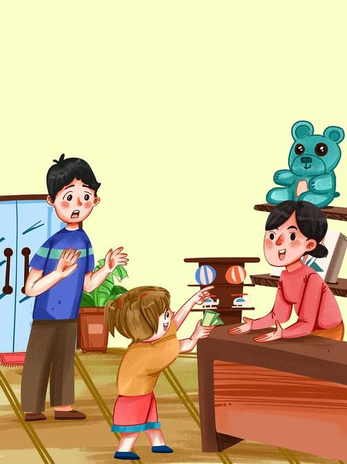 小学低年级孩子放学扔画纸低头生气的客厅场景