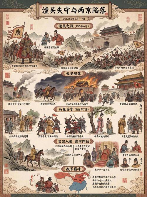 安史之乱历史剧场景手绘插画