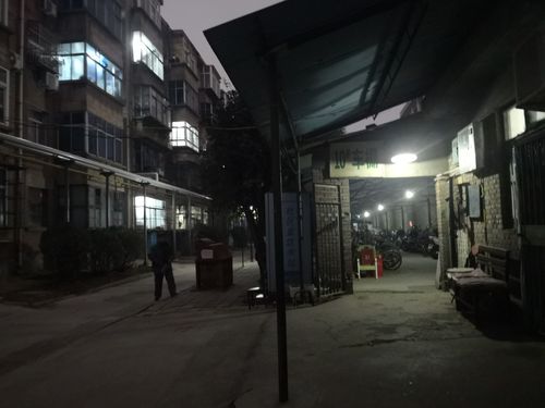 南京小区夜晚居民蹲路边看工资条