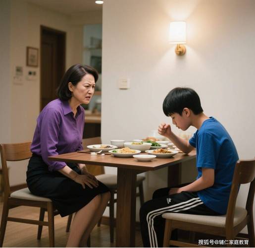 家庭教育餐桌沉默亲子场景