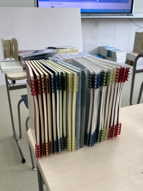 中学生教室整整齐齐无重点的课堂笔记本