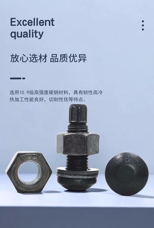 工业紧固件10.9级螺栓实物特写