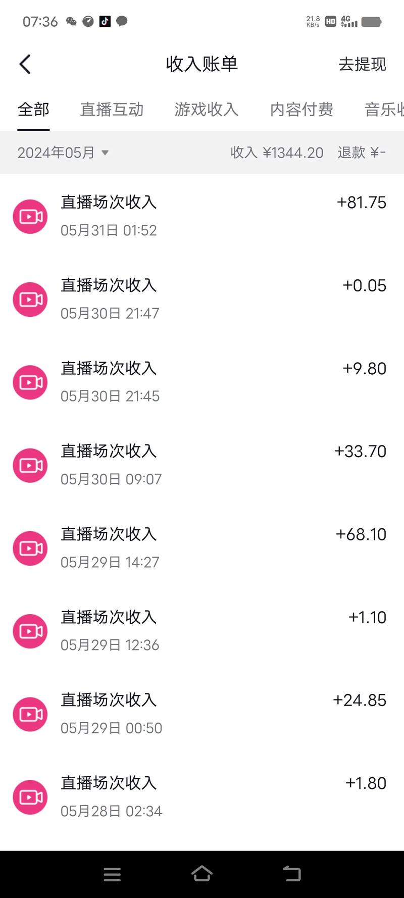 普通人千粉个人IP月度收入截图