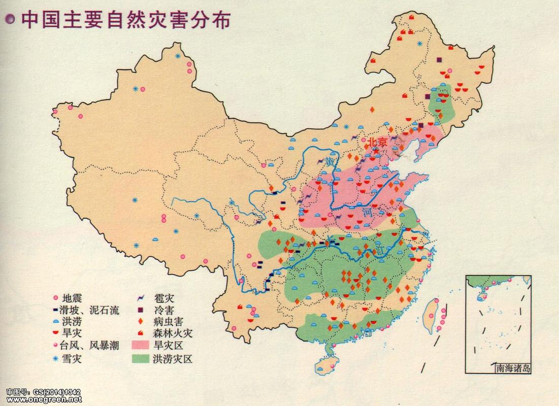 中国城市自然灾害风险地图