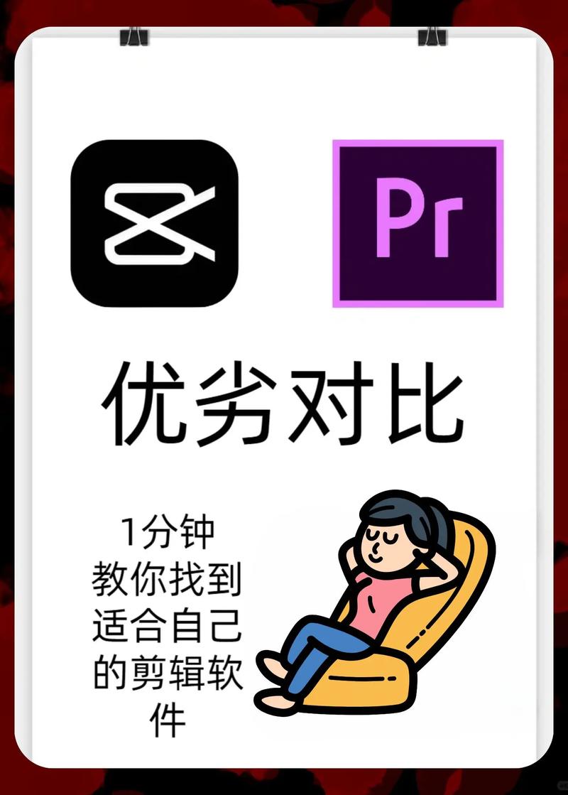 剪辑软件剪映与Premiere界面并排对比图