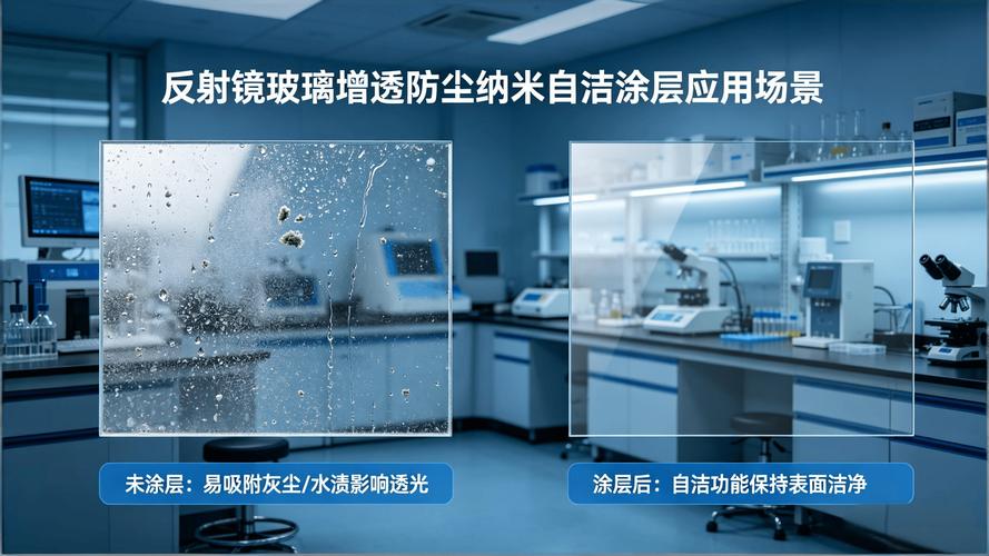 建筑玻璃表面纳米自清洁涂层实拍