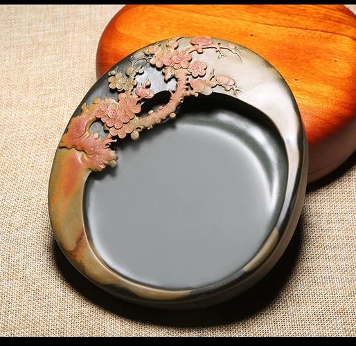 宋代梅花坑歙砚金晕纹理