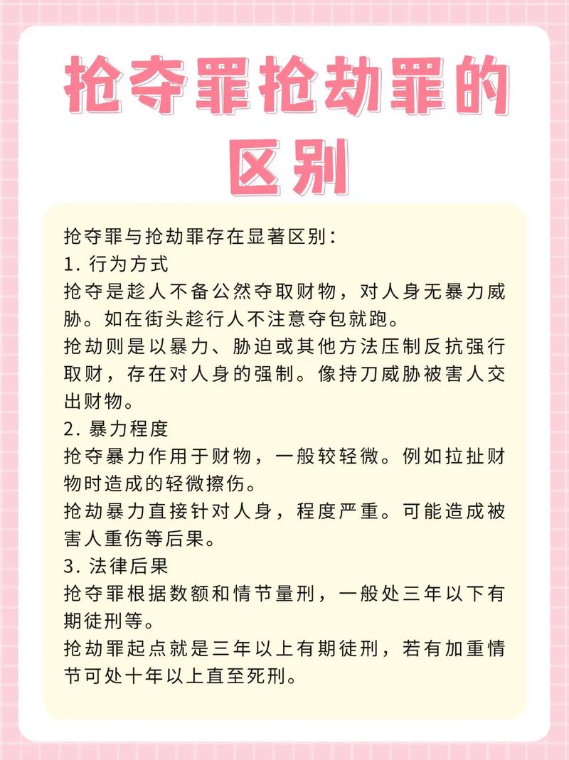 抢劫罪与抢夺罪罪名区分实务对比表