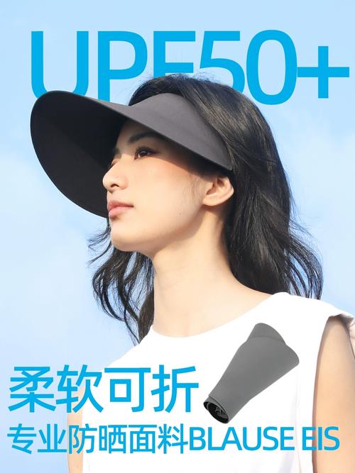 塞在通勤包侧袋的折叠空顶帽与15毫升便携防晒乳