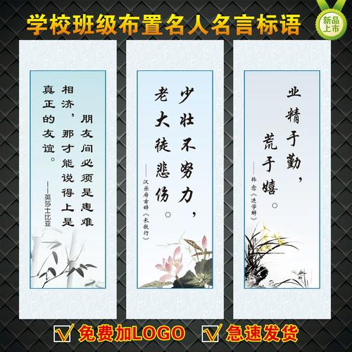 挂满名人标语的中小学空走廊