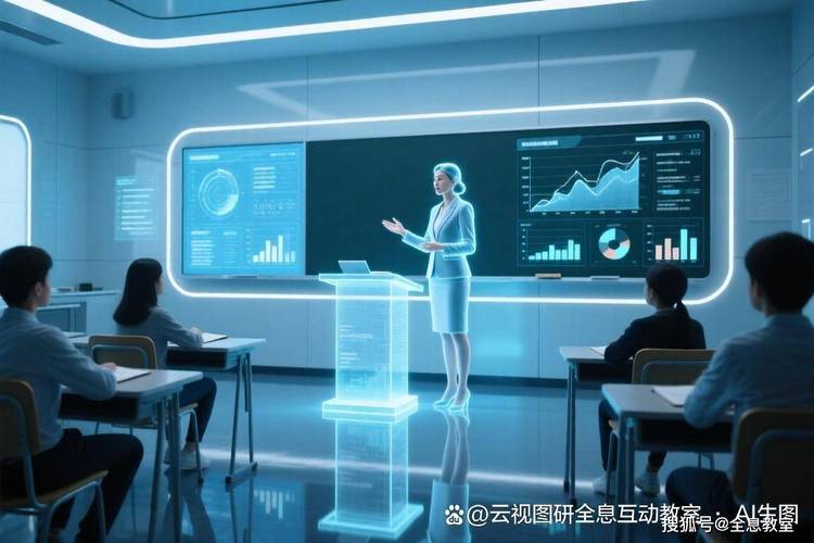 未来数字人教师全息授课感念图