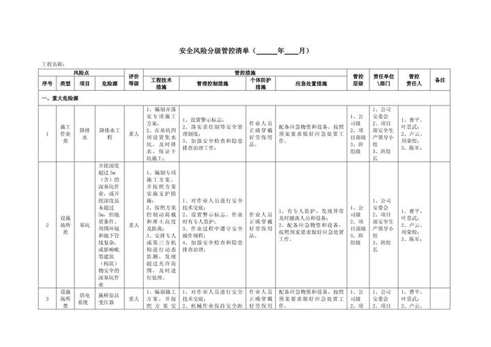工业评估审计分级风险整改清单表