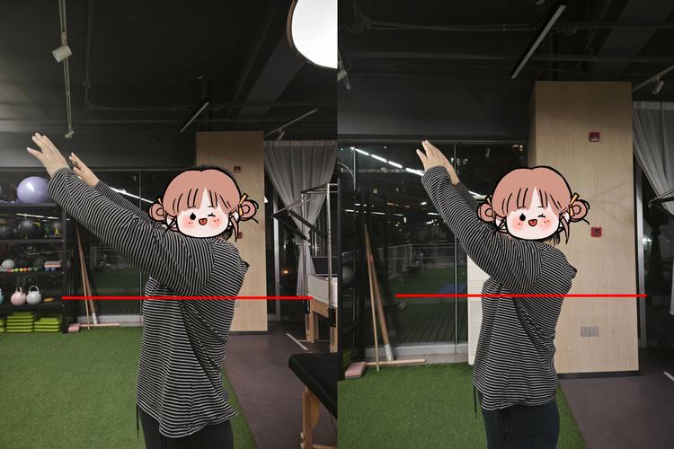 居家双镜看后背的正确角度示意图