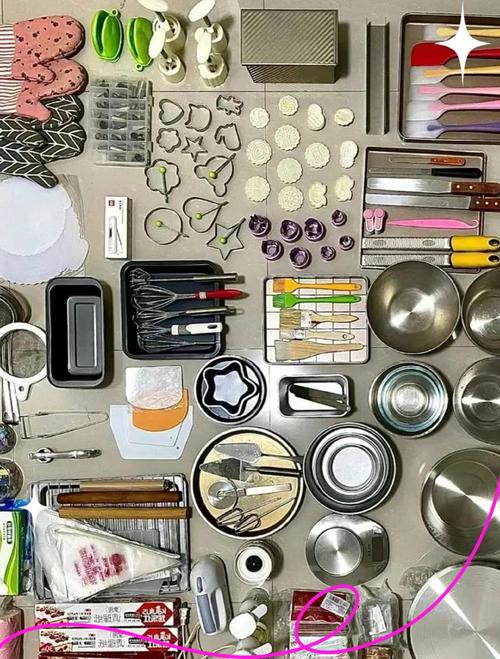 新手烘焙准备原料工具实景图