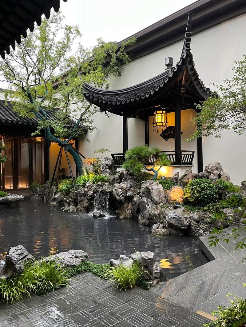 带循环水系的中式庭院装修实景图
