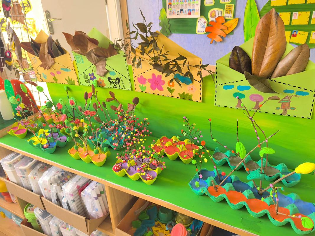 幼儿园美工区丰富材料投放展示