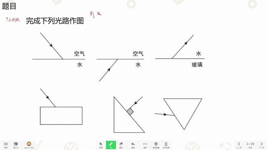 7岁儿童手绘光的折射原理涂鸦