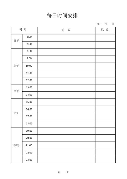 时间管理时间日志记录表模板
