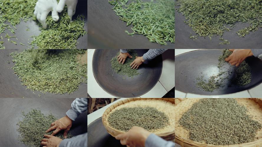 湖北南漳磨坪老茶农手工铁锅炒茶