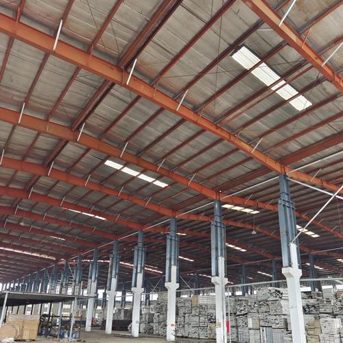 大型厂房HVLS工业吊扇安装现场钢结构加固细节图