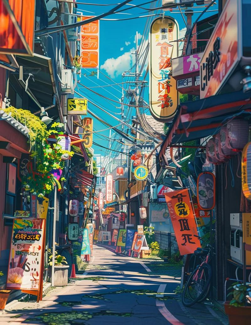 日式治愈漫画散步去内页街景