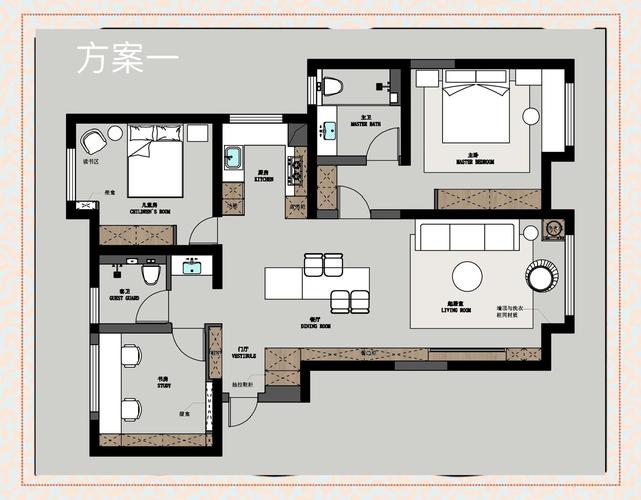 城市小户型居家功能分区布置参考图