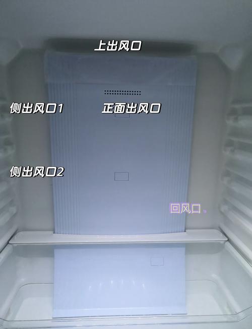 冰箱冷冻室背部冷气循环出风口位置实拍图
