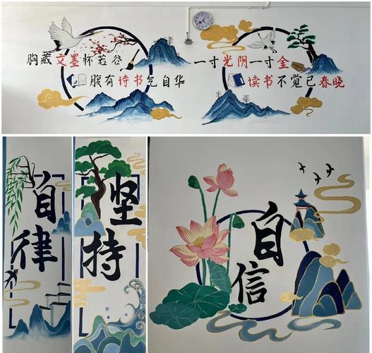 小学教室后墙上贴着