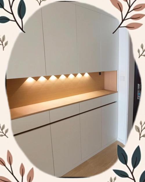 鞋柜内部感应灯带层板照明效果
