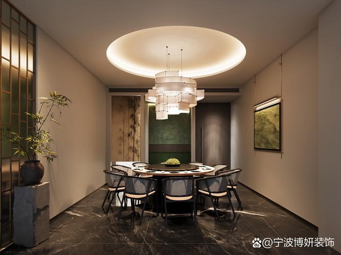 温馨中餐厅灯光布局实景图