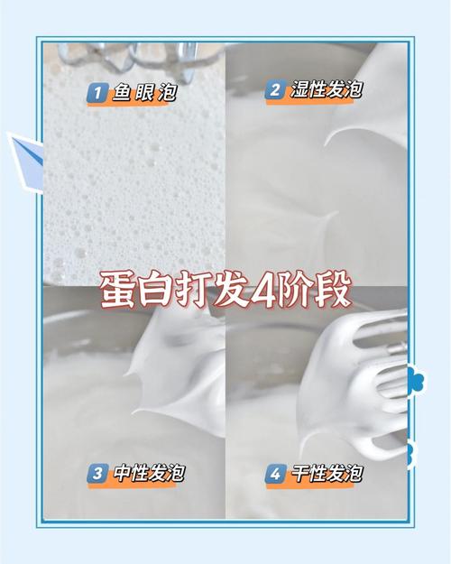 戚风蛋糕蛋白打发干性发泡状态图